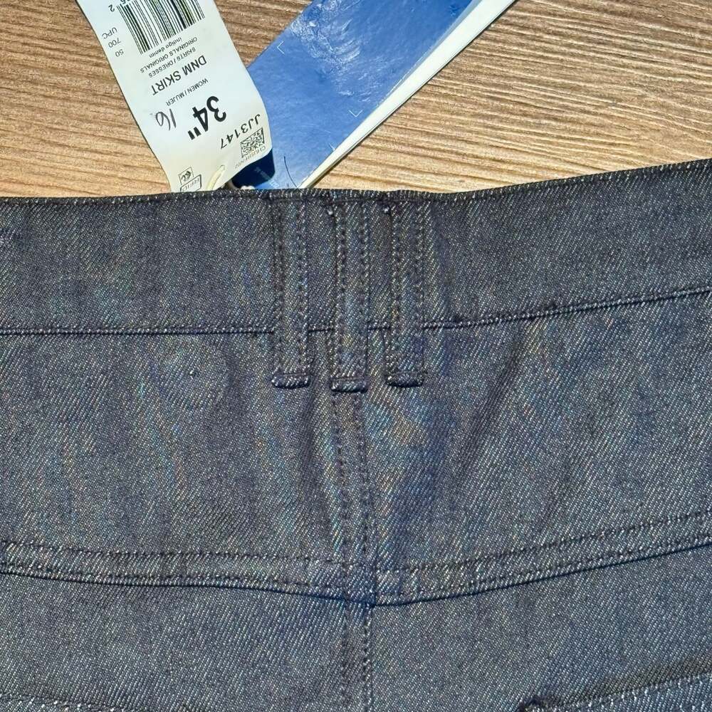 NWT Women’s Size 16 ADIDAS Originals 3-Stripes Button-Front Denim Skirt - Picture 8 of 14